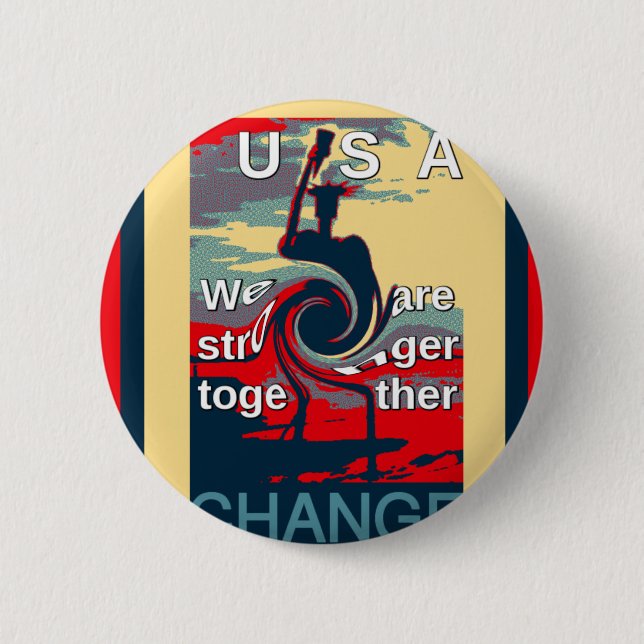 Hillary USA we are stronger together 6 Cm Round Badge (Front)