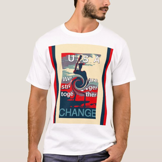 Hillary USA we are stronger together T-Shirt (Front)