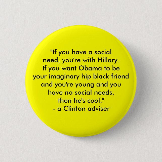 Hillary vs. Obama 6 Cm Round Badge (Front)