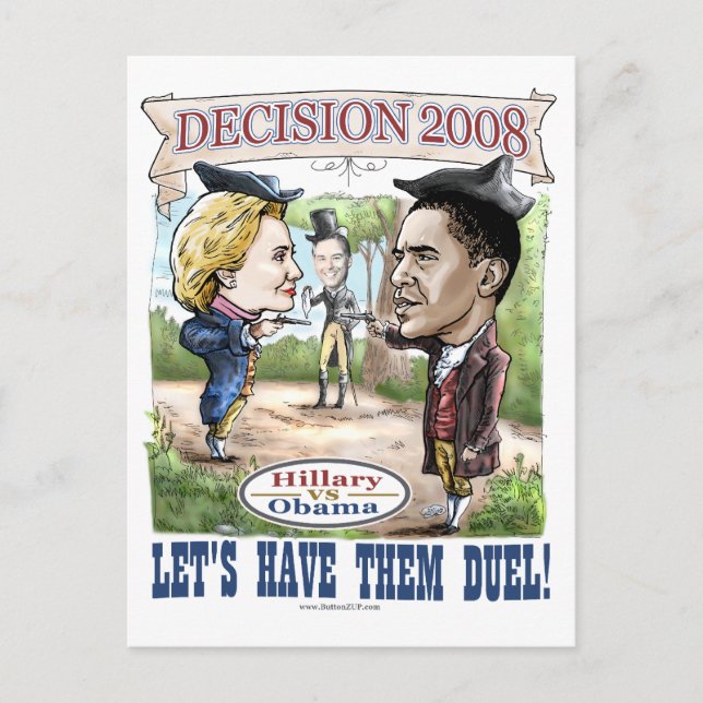 Hillary vs. Obama Postcard  (Front)