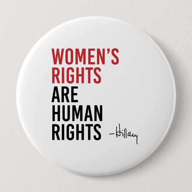 Hillary - Women's Rights are Human Rights - 10 Cm Round Badge (Front)