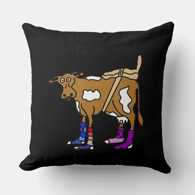 Hillbilly Motorcycle Funny Cow Gift For Bikers Cushion (Front)