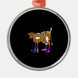 Hillbilly Motorcycle Funny Cow Gift For Bikers Metal Tree Decoration