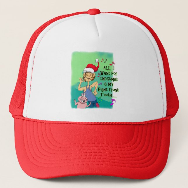 Hillbilly singing about my eight front teeth trucker hat (Front)