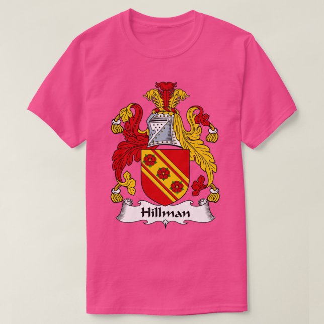 Hillman Coat of Arms Family Crest  T-Shirt (Design Front)