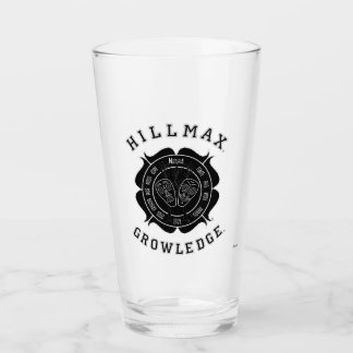 Hillmax Growledge Logo Black White Pint Glass