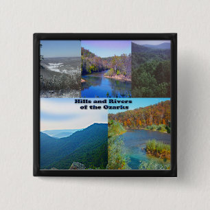Hills and Rivers of the Ozarks 15 Cm Square Badge