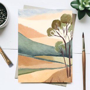 Hills of Beige   Natural Landscape Painting Postcard