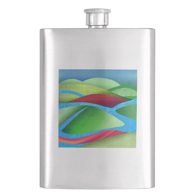 Hills On Ice Hip Flask (Front)