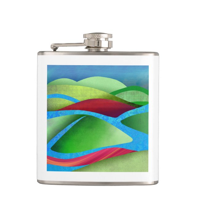 Hills On Ice Hip Flask (Front)
