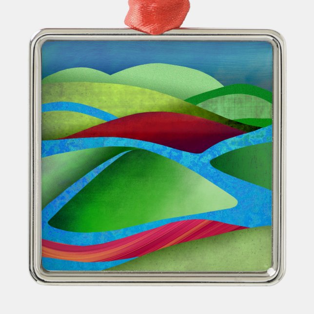 Hills On Ice Metal Tree Decoration (Front)