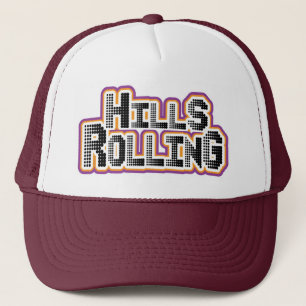 Hills Rolling Trucker Hat with tiny circles logo