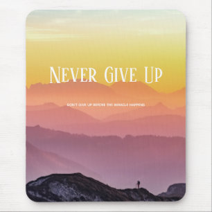 Hills Scenery Rainbow colours Motivation Quote Mouse Pad