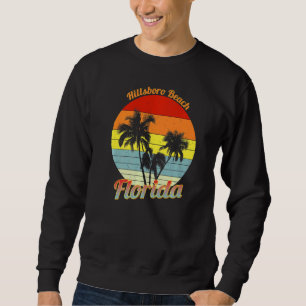 Hillsboro Beach Florida Retro Tropical Palm Trees  Sweatshirt