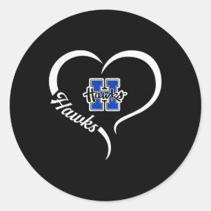 Hillsboro Hawks Logo Half Heart Slogan Hs Classic Round Sticker