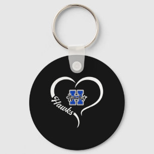 Hillsboro Hawks Logo Half Heart Slogan Hs  Key Ring