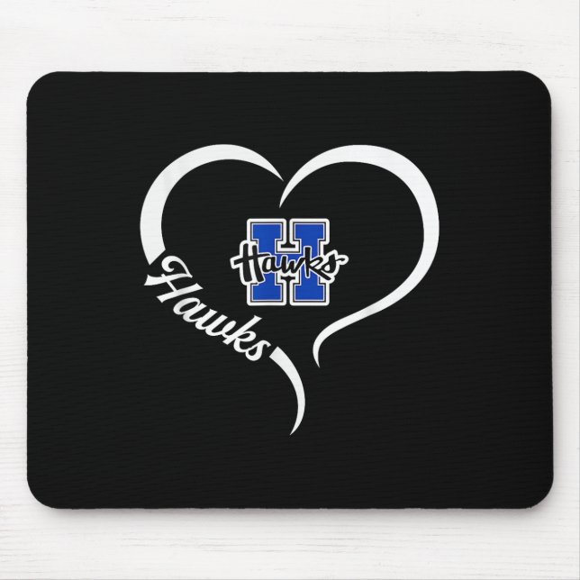 Hillsboro Hawks Logo Half Heart Slogan Hs  Mouse Pad (Front)