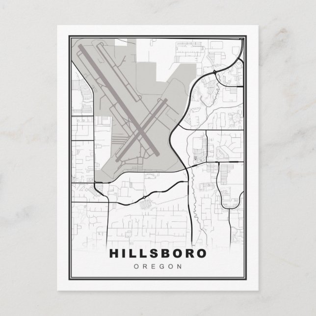 Hillsboro Map Postcard (Front)