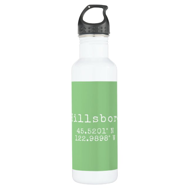Hillsboro Oregon Latitude Longitude  710 Ml Water Bottle (Front)