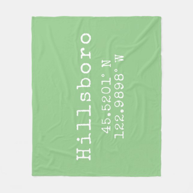 Hillsboro Oregon Latitude Longitude  Fleece Blanket (Front)
