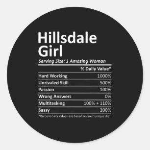Hillsdale Girl Nj New Jersey Funny City Home Roots Classic Round Sticker