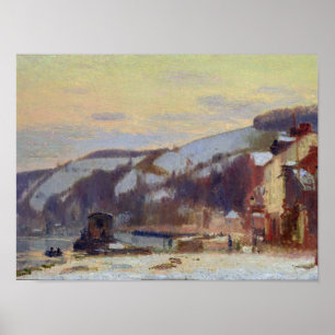 Hillside at Croisset under snow Poster