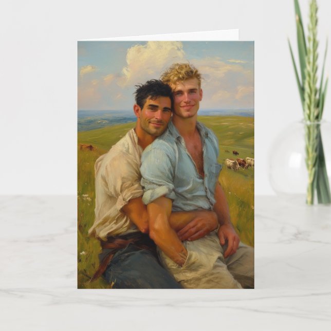 Hillside Embrace Golden Hour Card (Front)