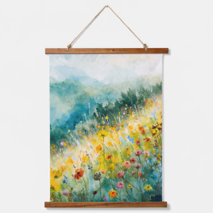 Hillside Flowers Sicily  Hanging Tapestry