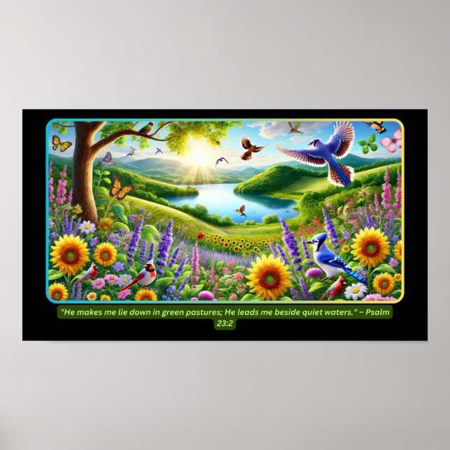 Hillside Haven: A Symphony of Nature and Wildlife Poster (Front)