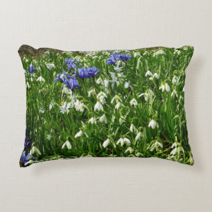 Hillside of Early Spring Flowers Landscape Decorative Cushion
