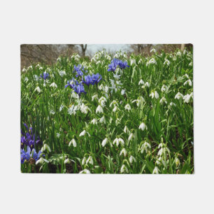 Hillside of Early Spring Flowers Landscape Doormat