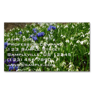 Hillside of Early Spring Flowers Landscape Magnetic Business Card
