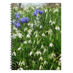 Hillside of Early Spring Flowers Landscape Spiral Notebook