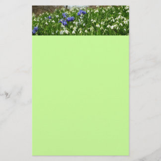 Hillside of Early Spring Flowers Landscape Stationery