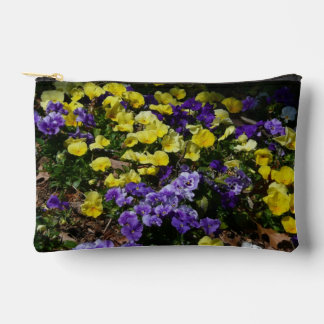 Hillside of Purple and Yellow Pansies Accessory Pouch