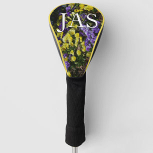 Hillside of Purple and Yellow Pansies Golf Head Cover
