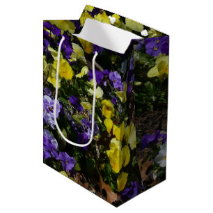 Hillside of Purple and Yellow Pansies Medium Gift Bag