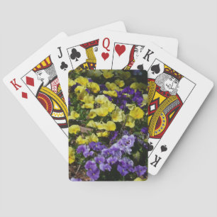 Hillside of Purple and Yellow Pansies Playing Cards