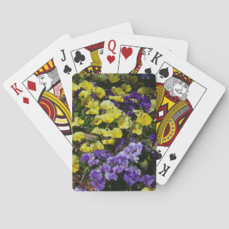 Hillside of Purple and Yellow Pansies Playing Cards