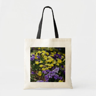 Hillside of Purple and Yellow Pansies Tote Bag