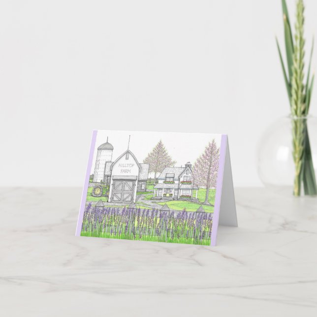 Hilltop Farm Folded Note Card (Front)