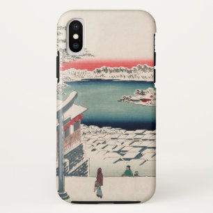 Hilltop Snow View Vintage Ukiyo-e Japanese Art Case-Mate iPhone Case