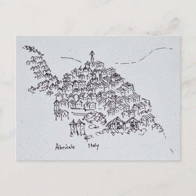Hilltop Town of Abricale, Italy Postcard (Front)