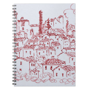 Hilltop Town of Callian South of France Spiral Notebook