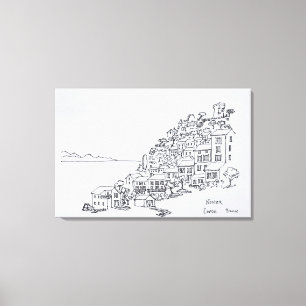 Hilltop Village of Nonza Corsica, France Canvas Print