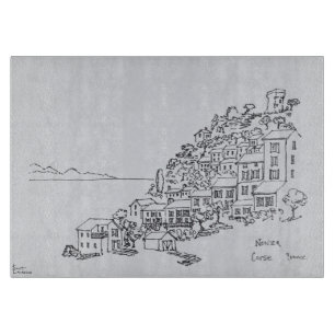 Hilltop Village of Nonza Corsica, France Cutting Board