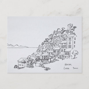 Hilltop Village of Nonza Corsica, France Postcard