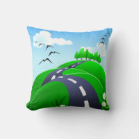 Hilly road, pillow