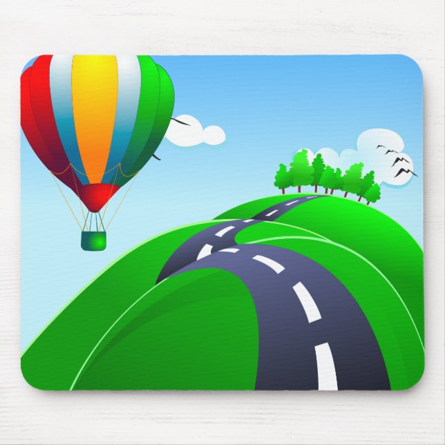 Hilly road with balloons, mousepad (Front)