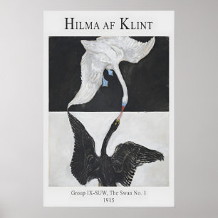 Hilma af Klint Swan Poster Black and White